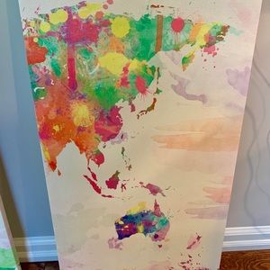 3-Piece Wall Canvas World Map